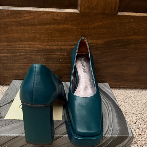 Jeffrey Campbell Dark Teal Block Heels - Picture 2 of 7